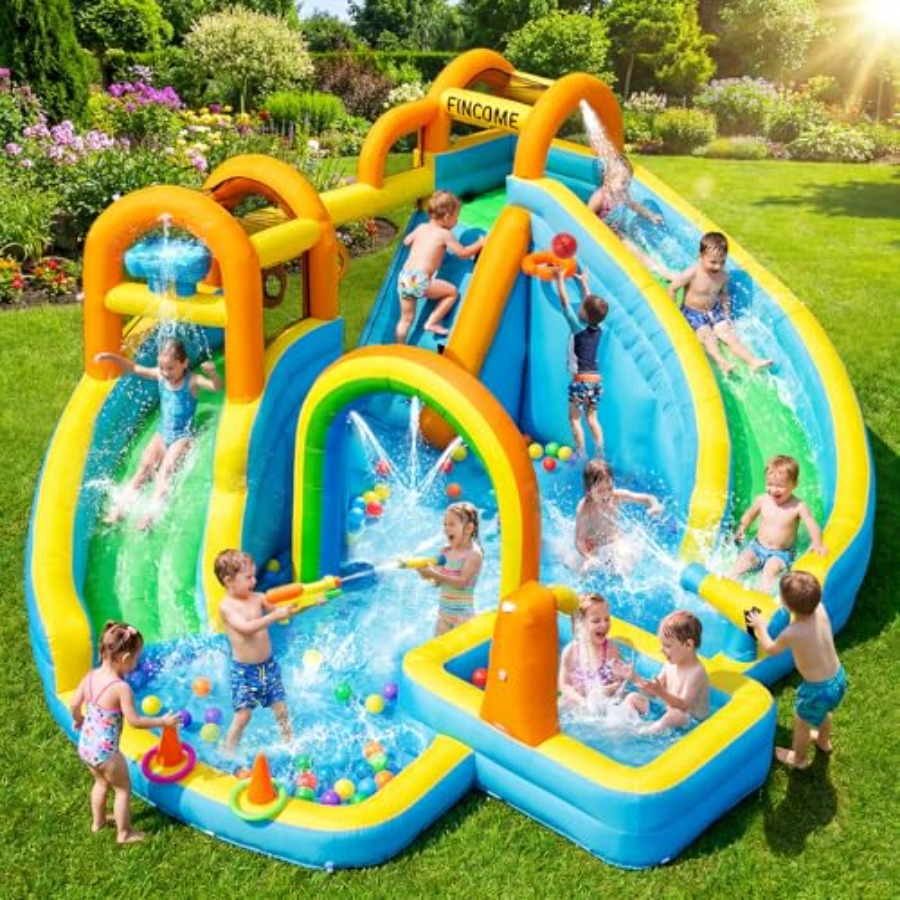 Kids Outdoor Water Park - منزلق مائي قابل للنفخ للأطفال للاستخدام