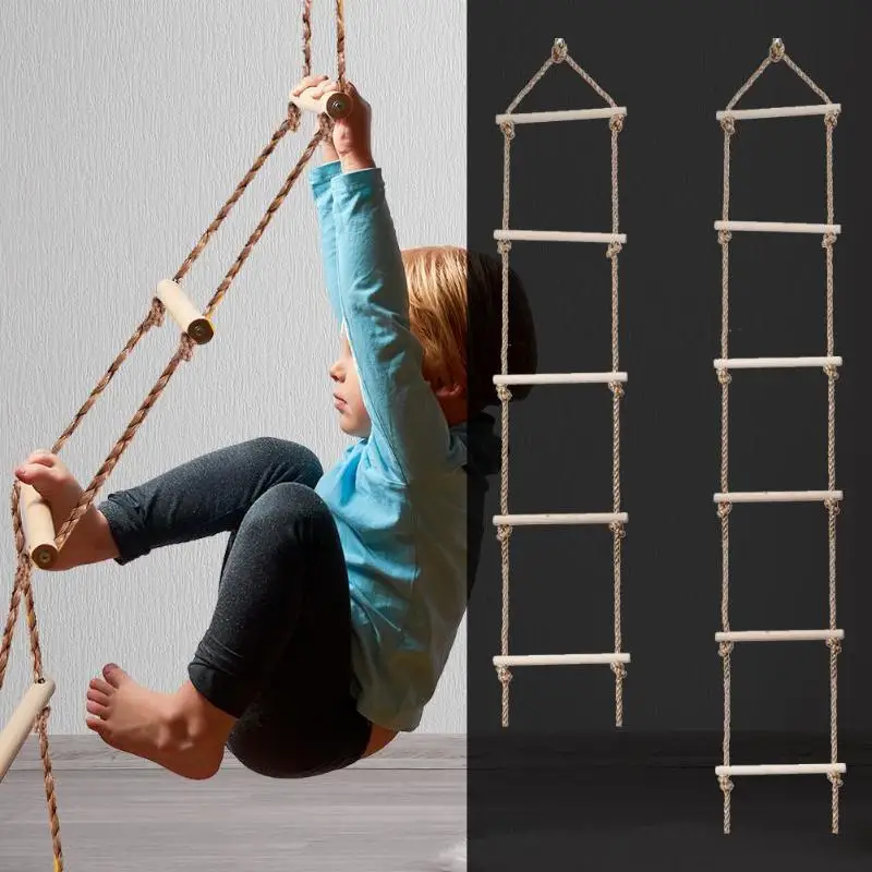 Kids Outdoor Ladder - سلم خشبي متعدد الدرجات للأطفال ،