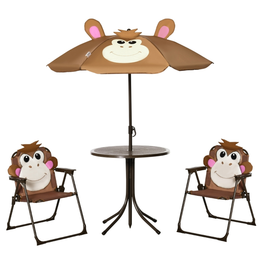 Kids Outdoor Dining Set - طقم طاولة وكراسي للأطفال بتصميم قرد