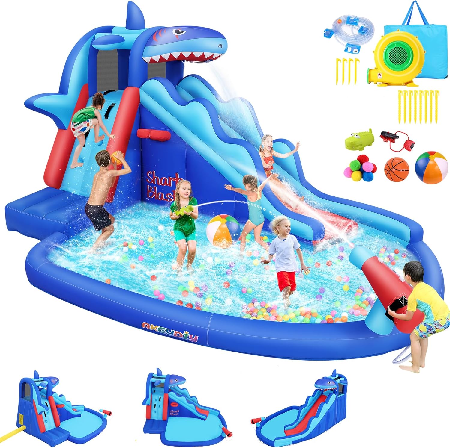 Kids Outdoor Water Park - حديقة مائية قابلة للنفخ بتصميم القرش