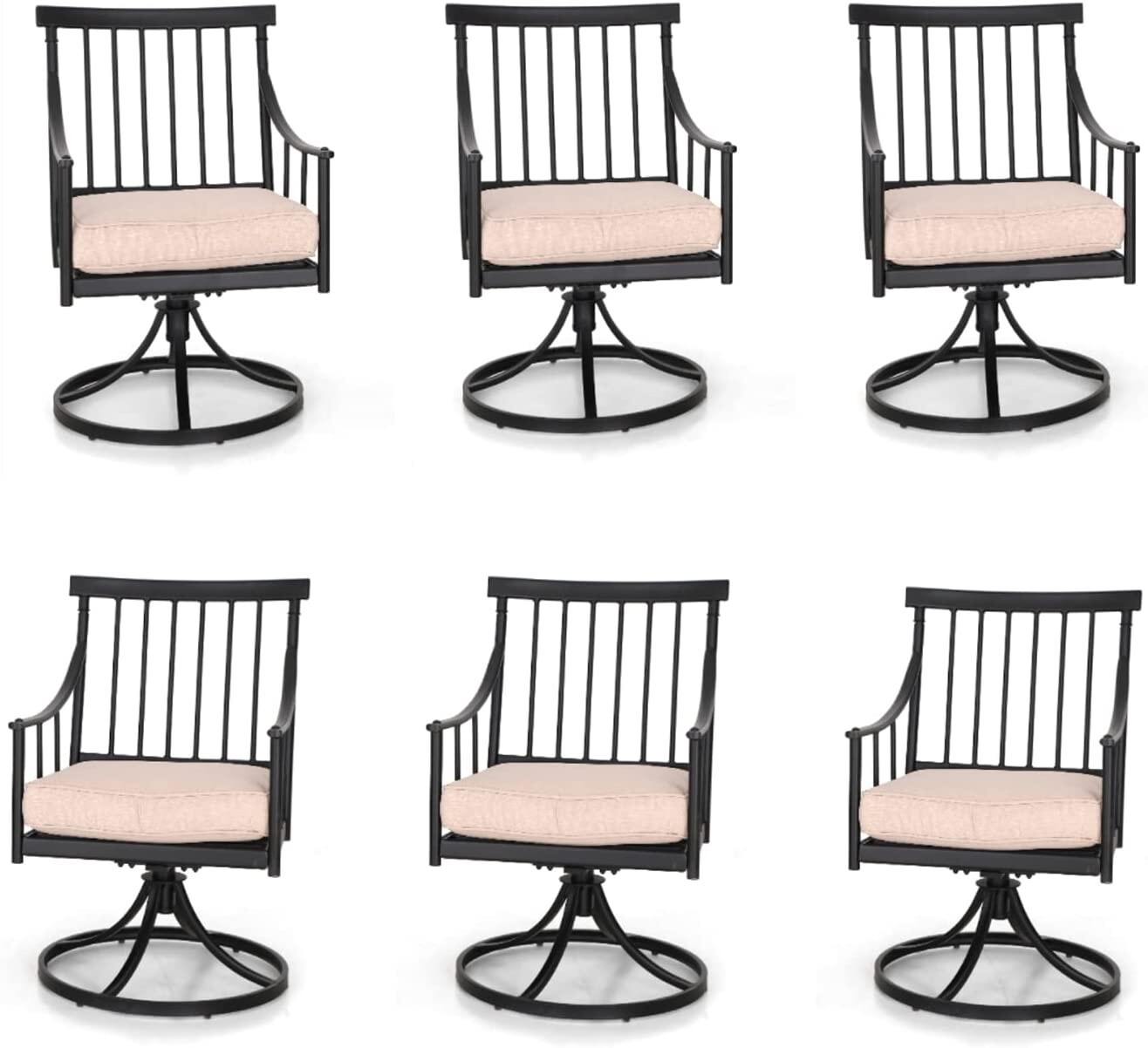 Kids Outdoor Dining Set - مجموعة من 6 كراسي دوارة للشرفة،