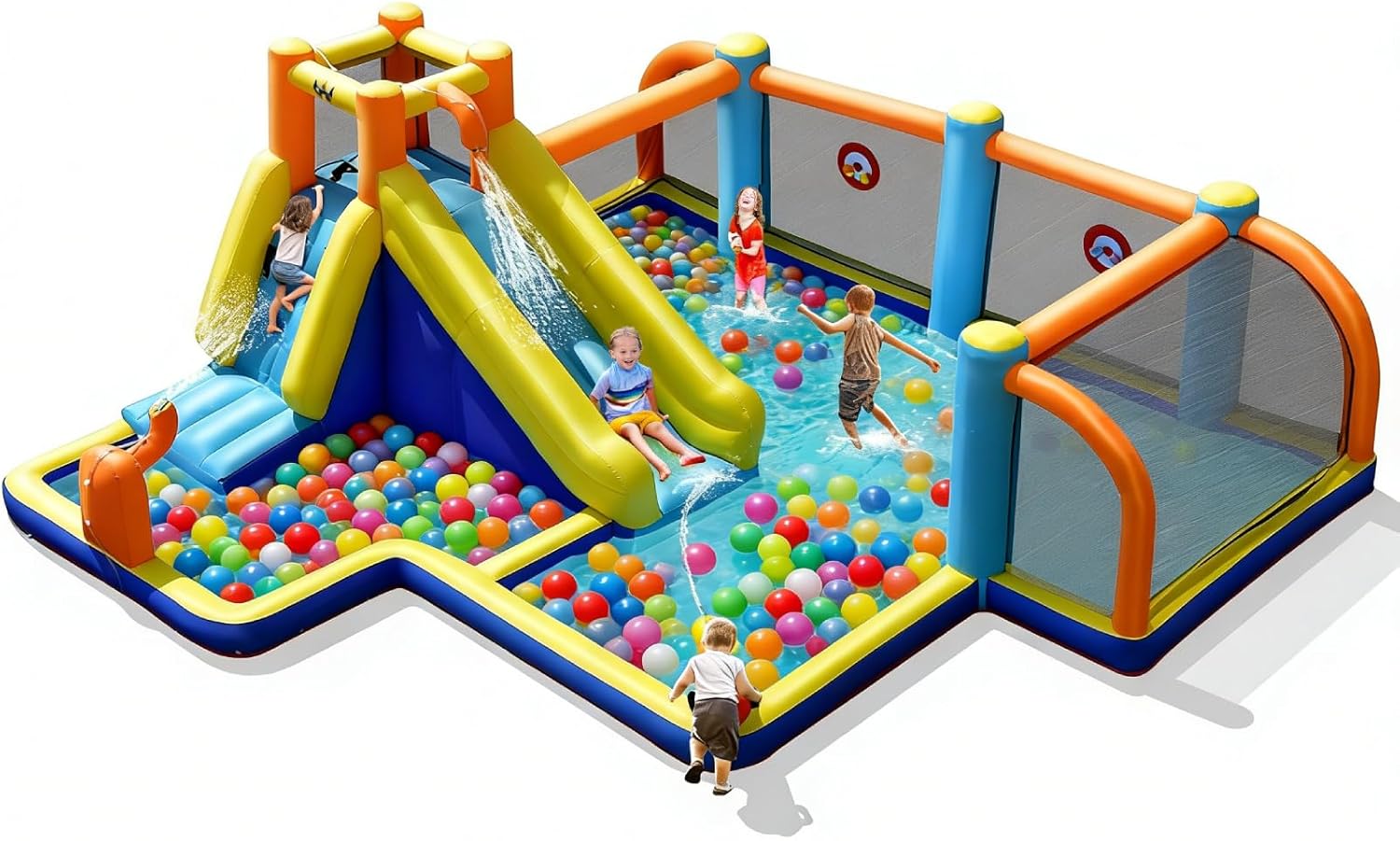 Kids Outdoor Water Park - زحليقة مائية قابلة للنفخ، قلعة نطاطية