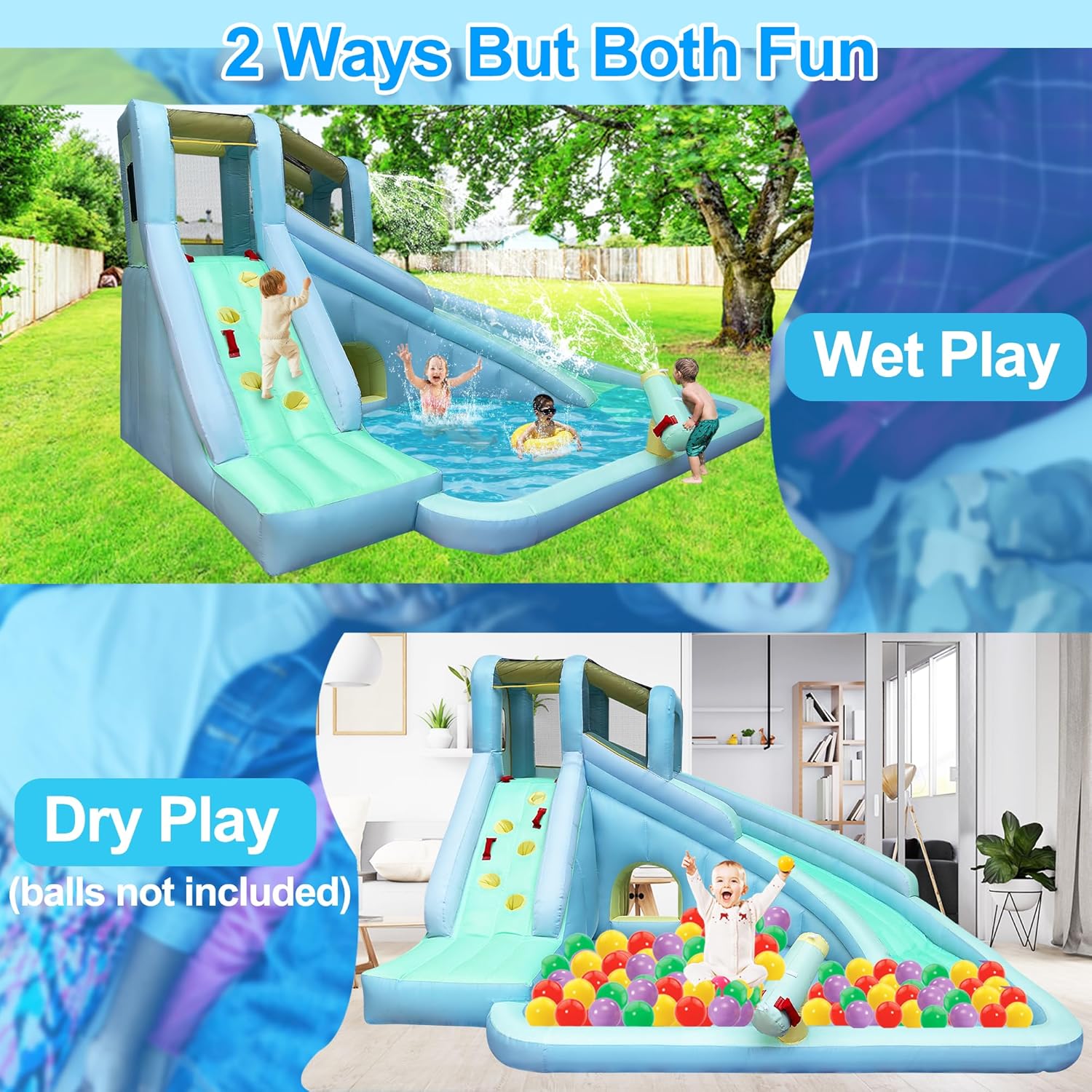 منزلق مائي قابل للنفخ للأطفال  - مراجعة Kids Outdoor Water Park وسعره