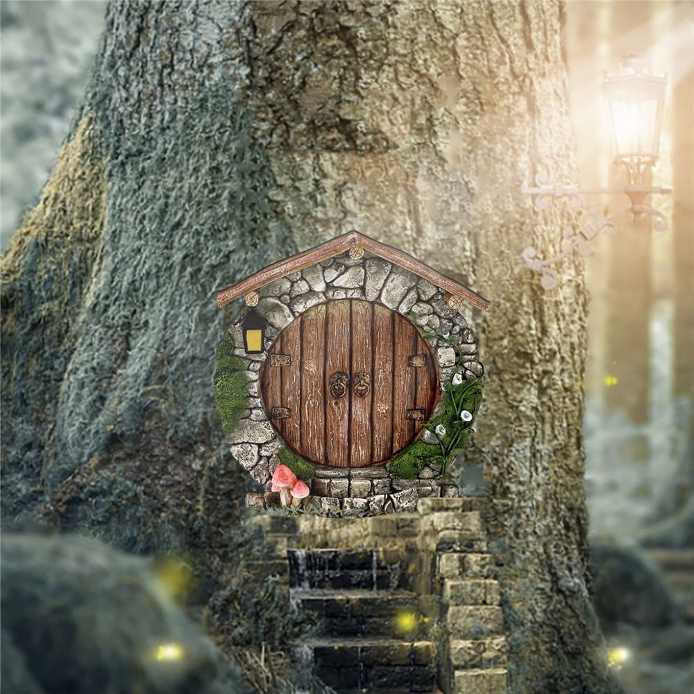 باب جنية خشبي مصغر وتماثيل أبو - مراجعة Kids Outdoor Fairy Garden وسعره