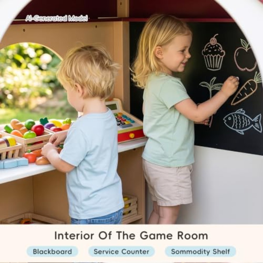 بيت لعب خشبي للأطفال في الهواء - مراجعة Kids Outdoor Chalkboard وسعره
