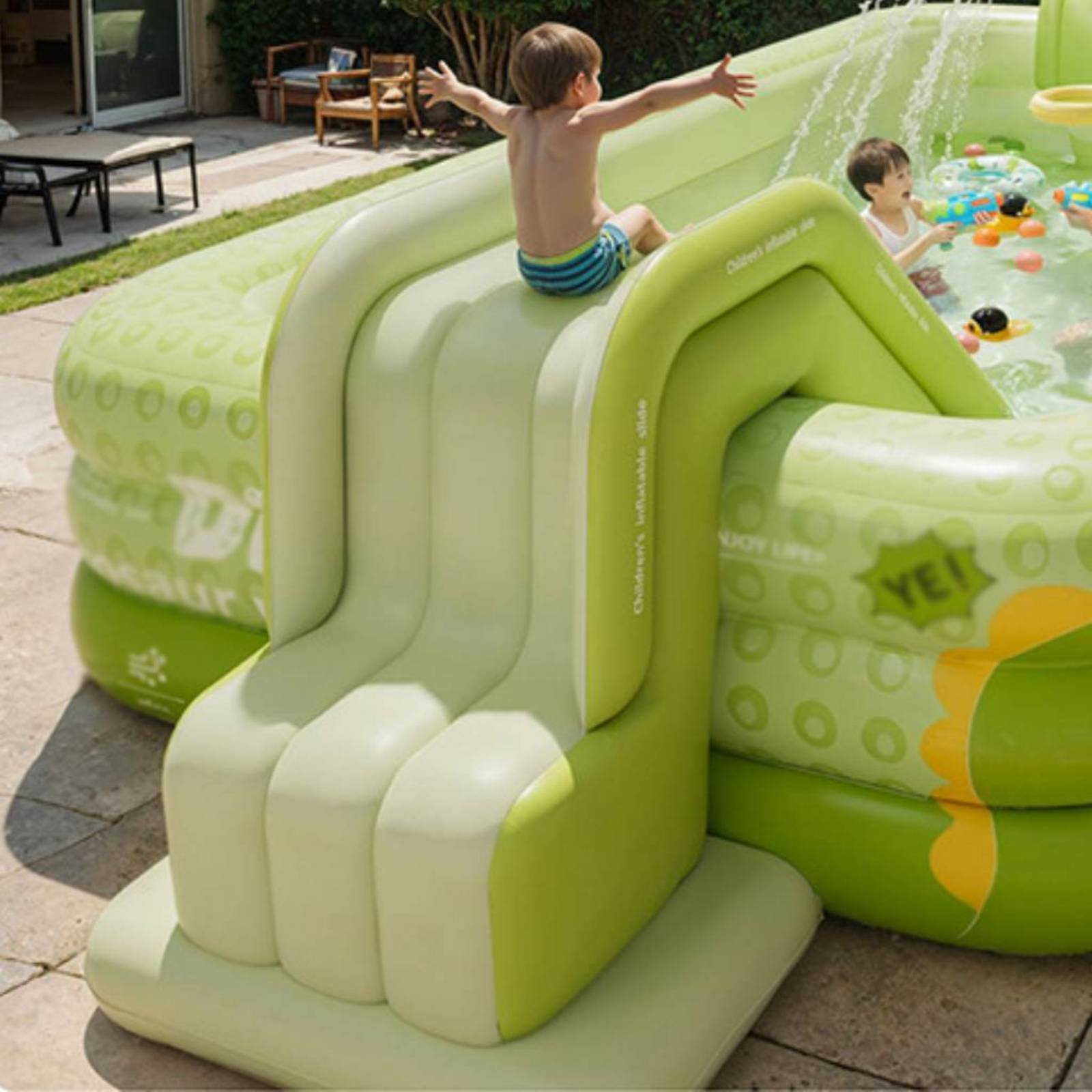 زحليقة مسبح قابلة للنفخ، حديقة - مراجعة Kids Outdoor Water Park وسعره