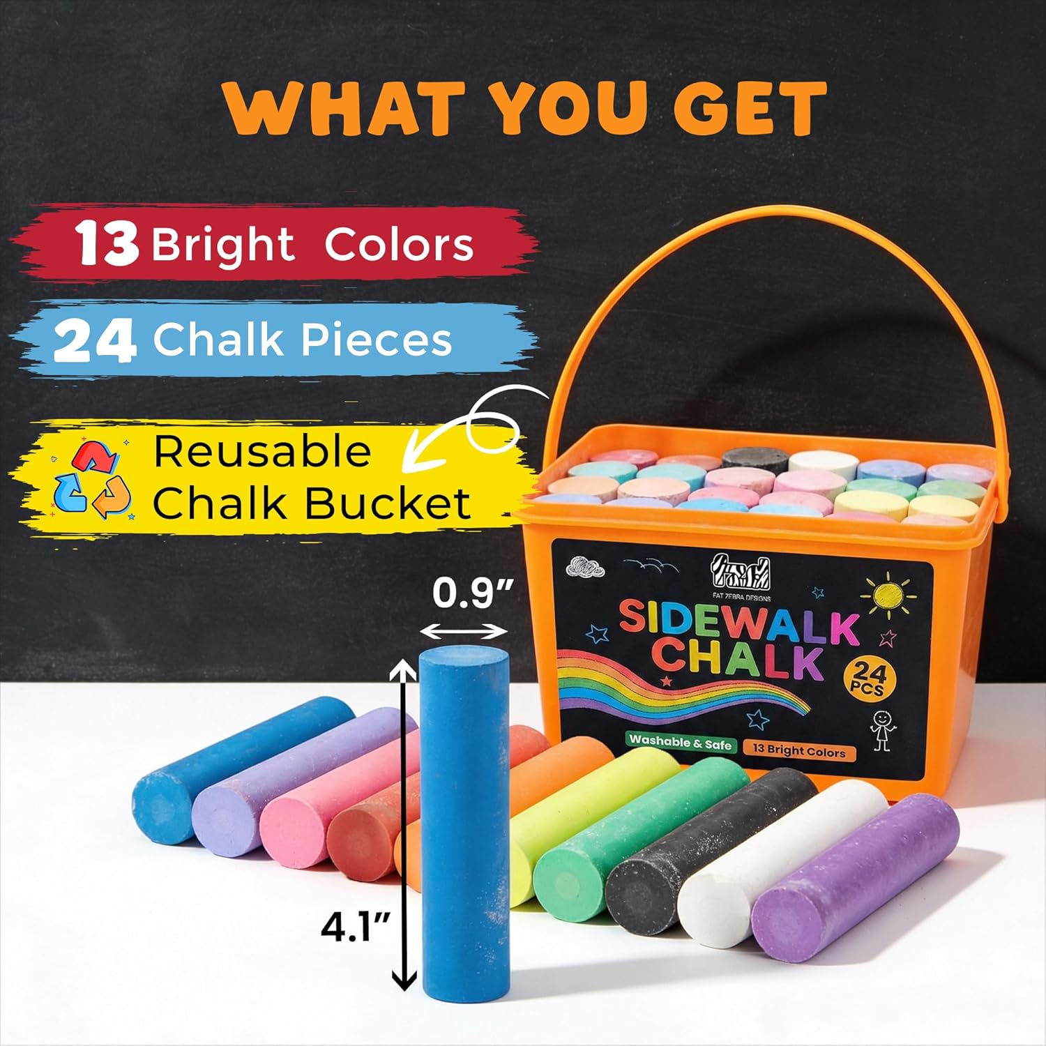 24 قطعة طباشير للأطفال - 13 لو - مراجعة Kids Outdoor Chalkboard وسعره
