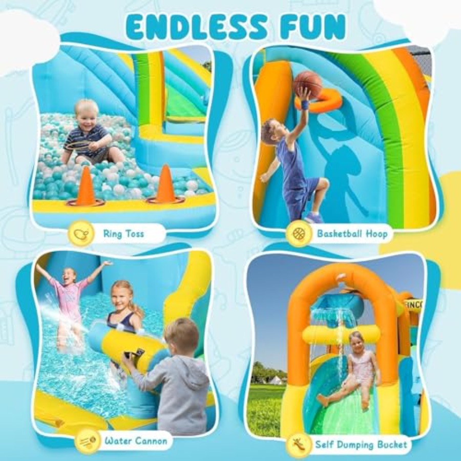 منزلق مائي قابل للنفخ للأطفال  - مراجعة Kids Outdoor Water Park وسعره