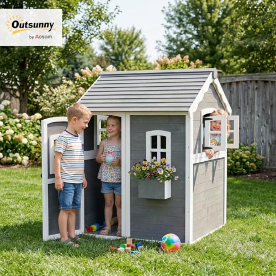 بيت ألعاب خشبي للأطفال من عمر  - مراجعة Kids Outdoor Flooring وسعره
