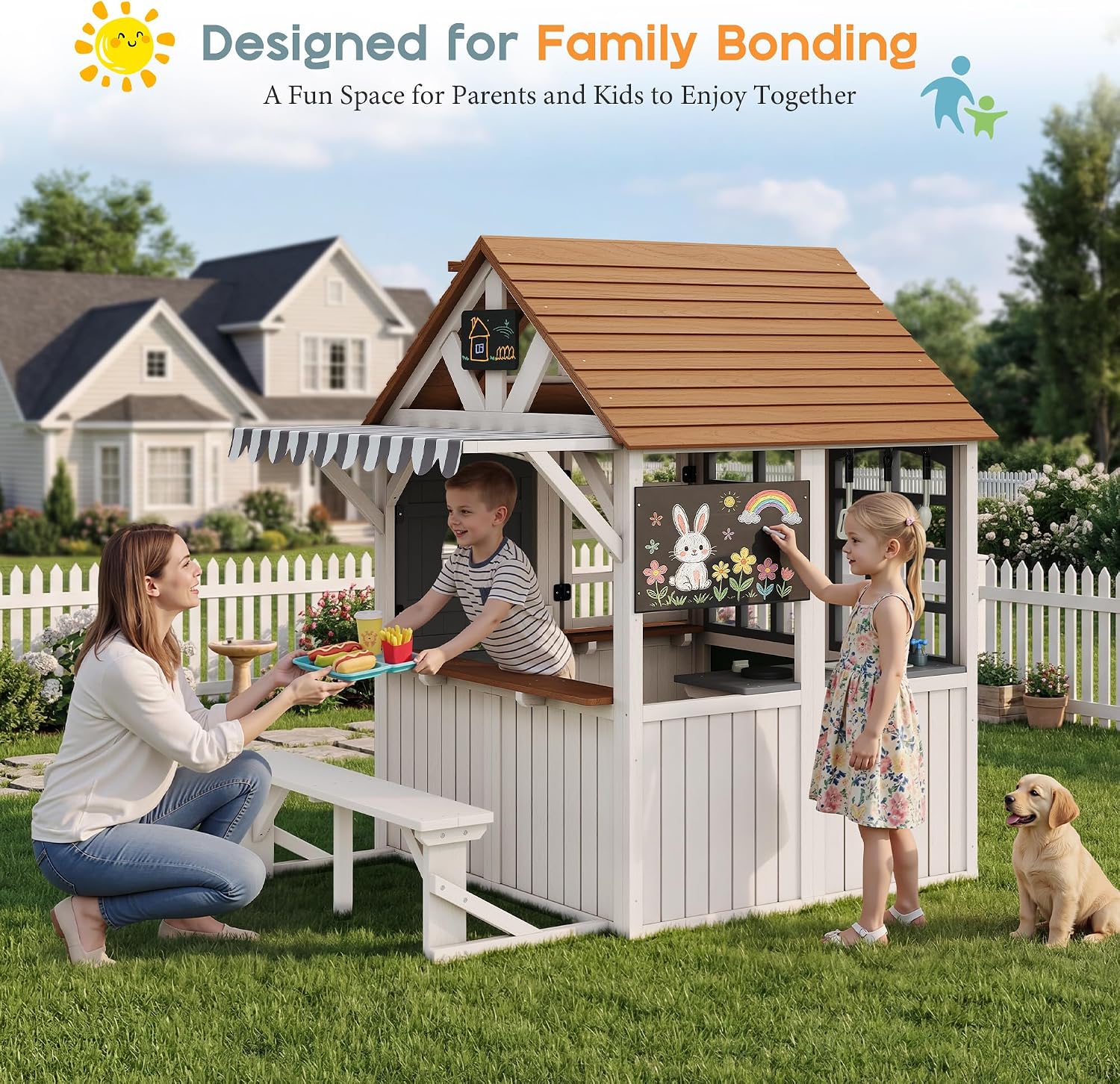 بيت ألعاب خشبي متين للأطفال لل - مراجعة Kids Outdoor Chalkboard وسعره