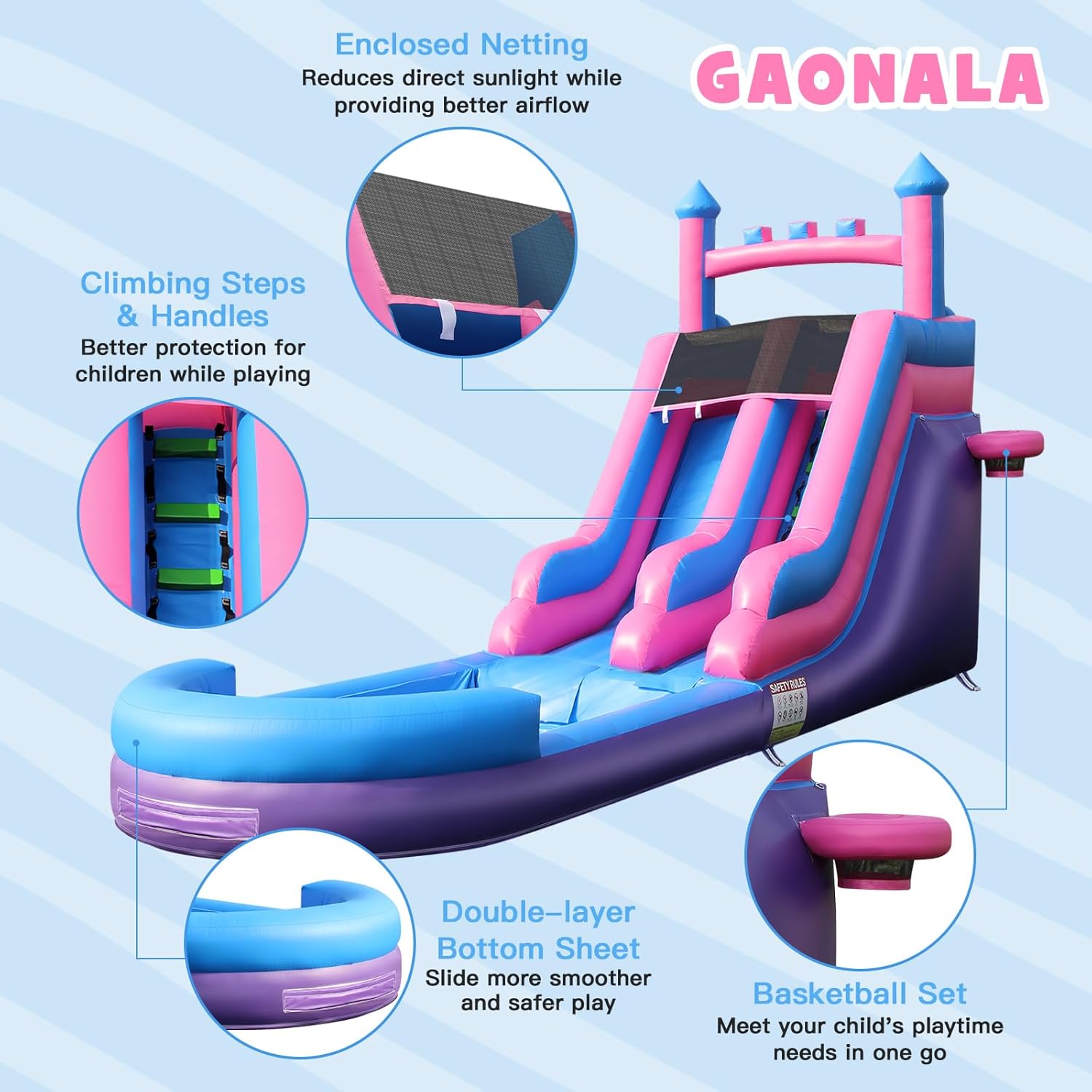 زحليقة مائية قابلة للنفخ بطول  - مراجعة Kids Outdoor Water Park وسعره