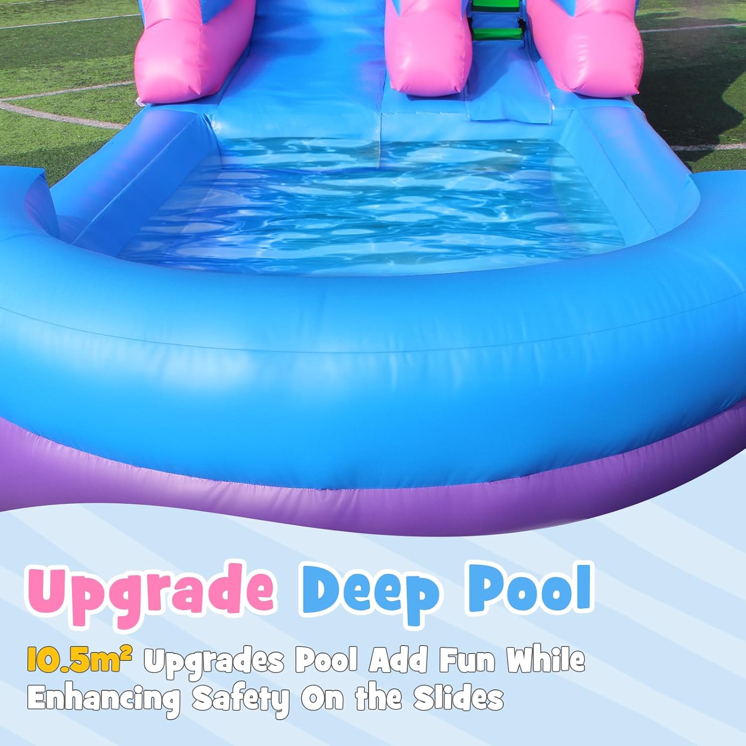 زحليقة مائية قابلة للنفخ بطول  - مراجعة Kids Outdoor Water Park وسعره