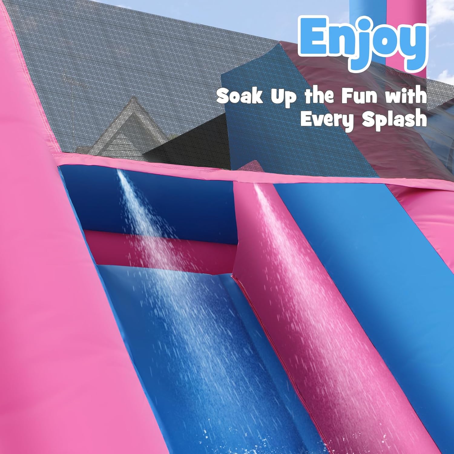زحليقة مائية قابلة للنفخ بطول  - مراجعة Kids Outdoor Water Park وسعره