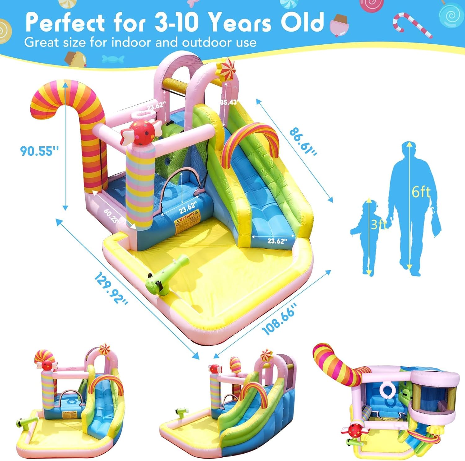 زحليقة مائية قابلة للنفخ للأطف - مراجعة Kids Outdoor Water Park وسعره