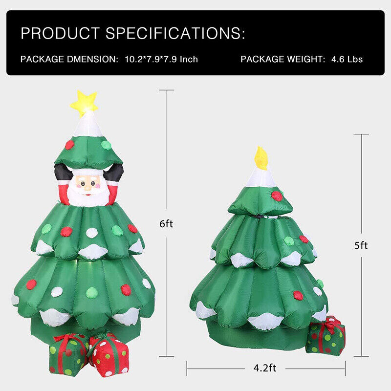 6 قدم شجرة كريسماس قابلة للنفخ - مراجعة Kids Outdoor Xmas Gifts وسعره