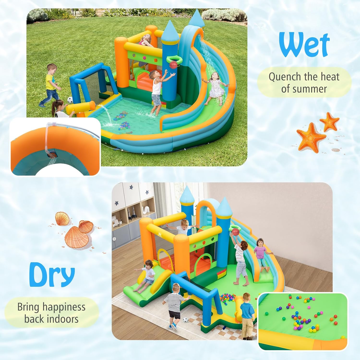 قلعة نطاطية مائية قابلة للنفخ  - مراجعة Kids Outdoor Ball وسعره