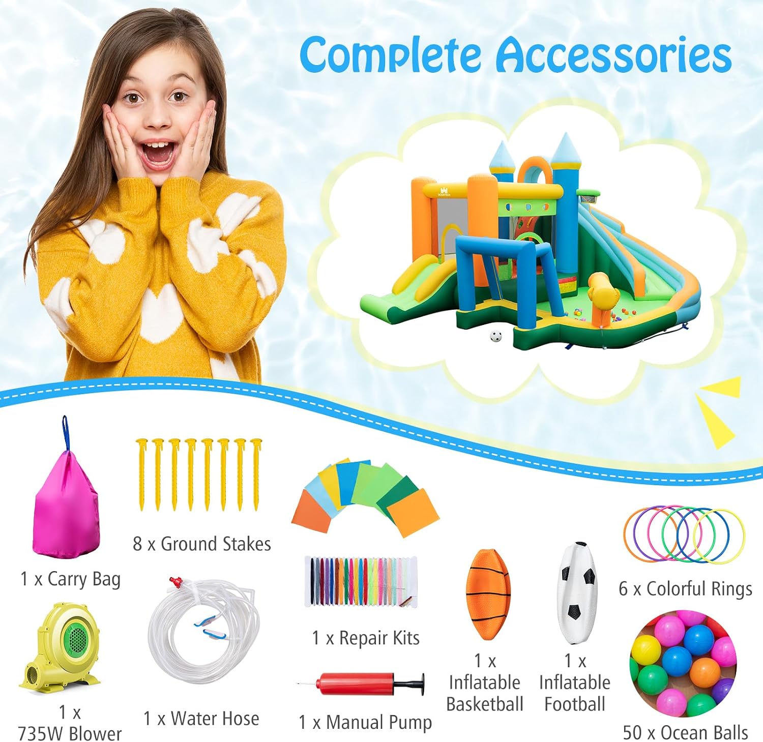 قلعة نطاطية مائية قابلة للنفخ  - مراجعة Kids Outdoor Ball وسعره