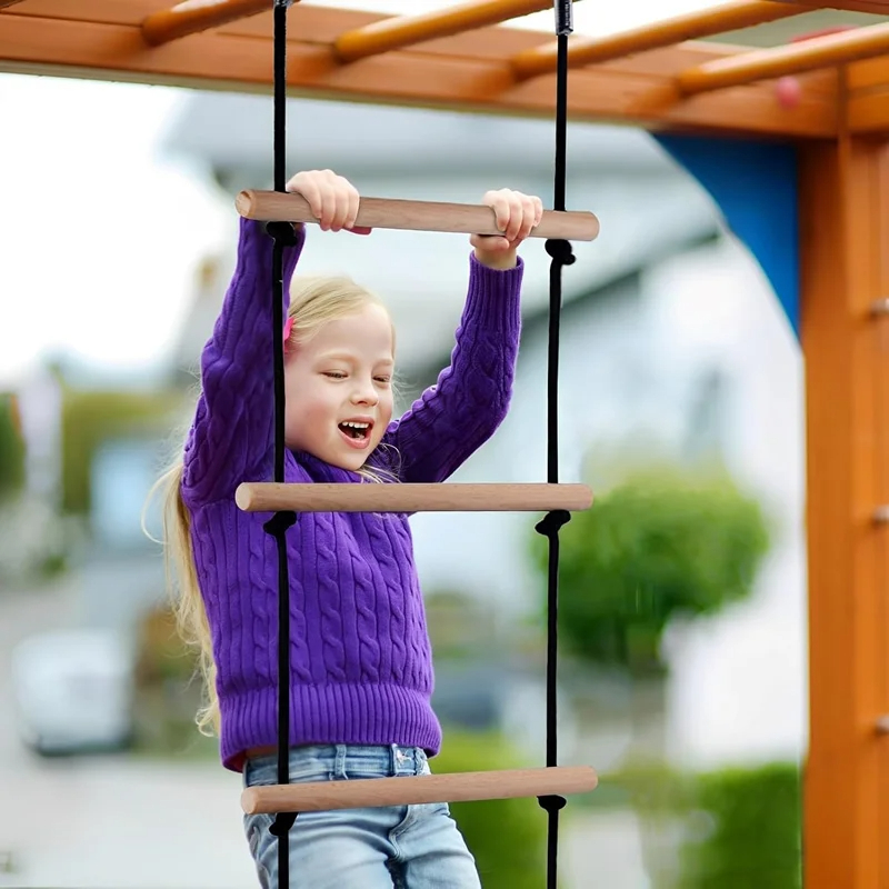 الأطفال تسلق سلم حبل أرجوحة خش - مراجعة Kids Outdoor Ladder وسعره