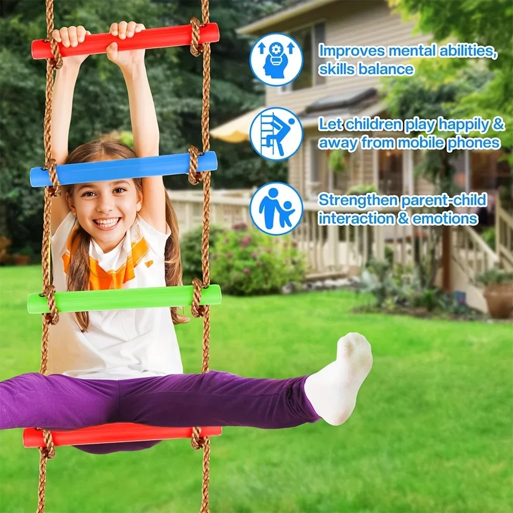 سلم تسلق ملون للأطفال مع أرجوح - مراجعة Kids Outdoor Ladder وسعره