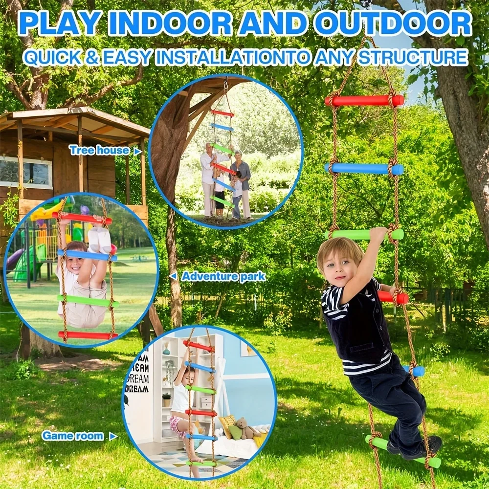 سلم تسلق ملون للأطفال مع أرجوح - مراجعة Kids Outdoor Ladder وسعره