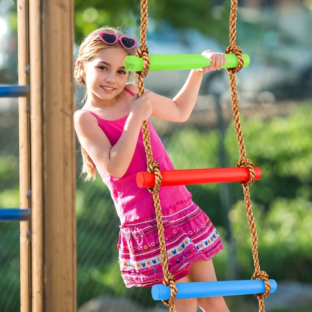 سلم تسلق ملون للأطفال مع أرجوح - مراجعة Kids Outdoor Ladder وسعره