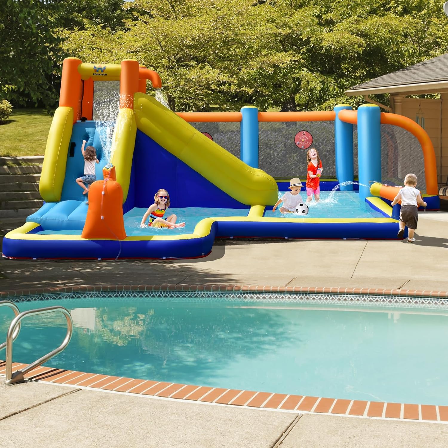 زحليقة مائية قابلة للنفخ عملاق - مراجعة Kids Outdoor Water Park وسعره