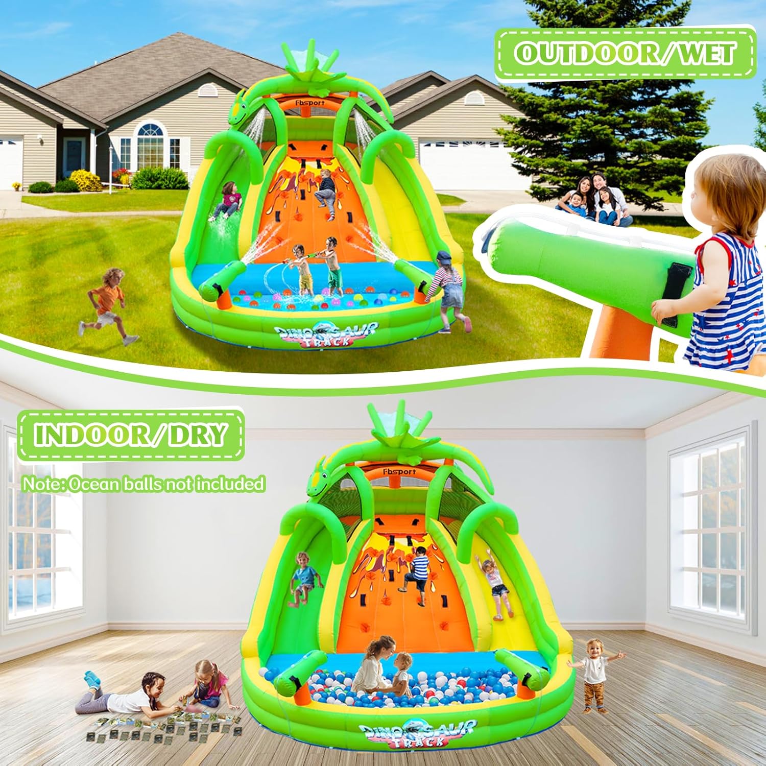 بيت قفز قابل للنفخ للأطفال مع  - مراجعة Kids Outdoor Water Park وسعره