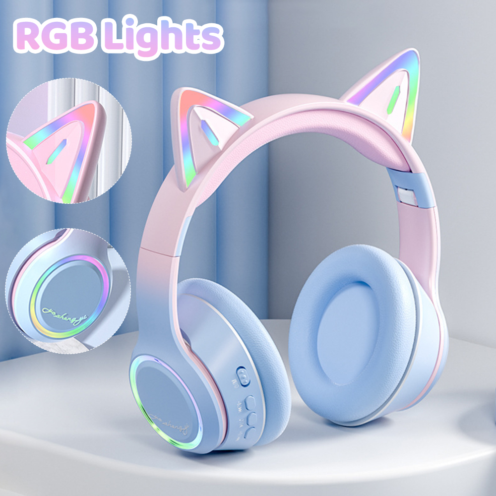 RGB القط الأذن سماعات بلوتوث ل - مراجعة Kids Outdoor Music وسعره