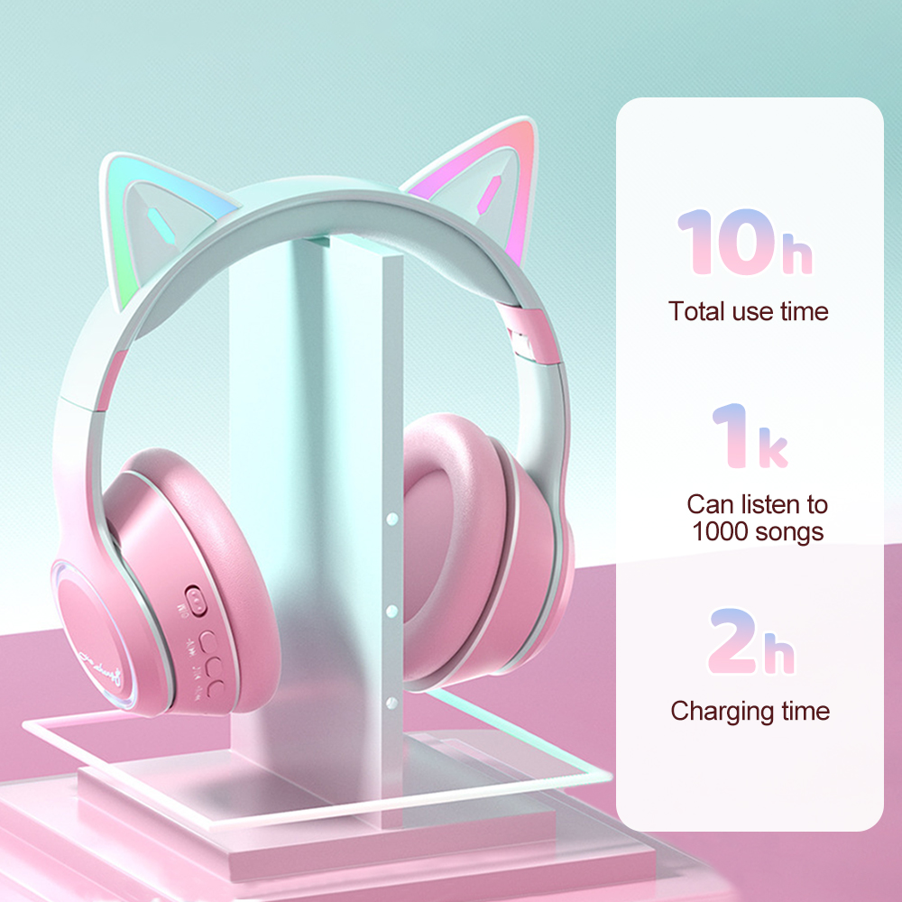 RGB القط الأذن سماعات بلوتوث ل - مراجعة Kids Outdoor Music وسعره
