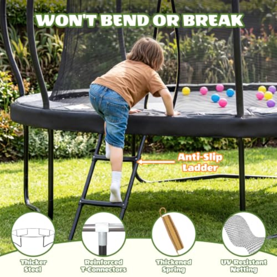 ترامبولين خارجي للأطفال: 14 قد - مراجعة Kids Outdoor Ladder وسعره