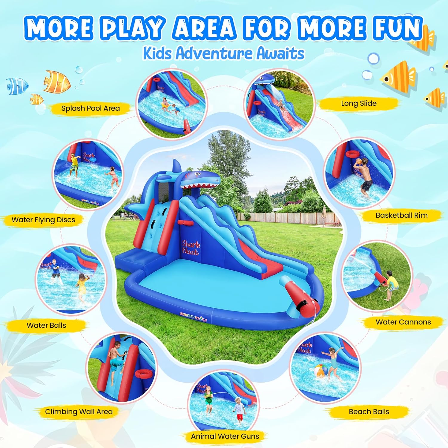 حديقة مائية قابلة للنفخ بتصميم - مراجعة Kids Outdoor Water Park وسعره