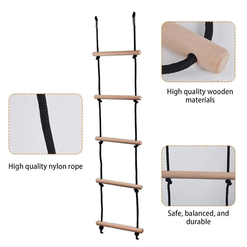 سلم حبال خشبي للأطفال، أرجوحة  - مراجعة Kids Outdoor Ladder وسعره