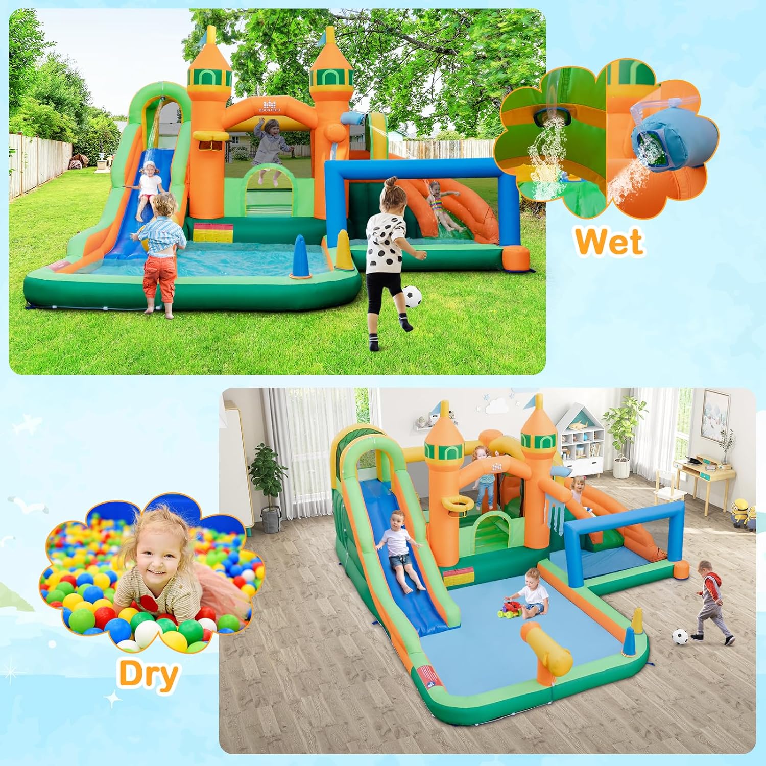 حديقة مائية قابلة للنفخ 9 في 1 - مراجعة Kids Outdoor Water Park وسعره