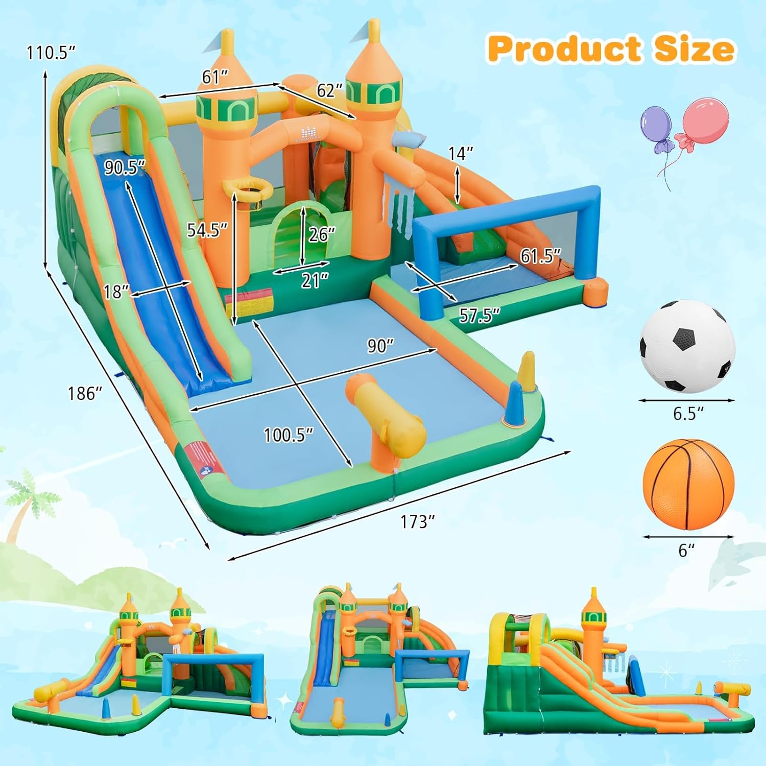 حديقة مائية قابلة للنفخ 9 في 1 - مراجعة Kids Outdoor Water Park وسعره