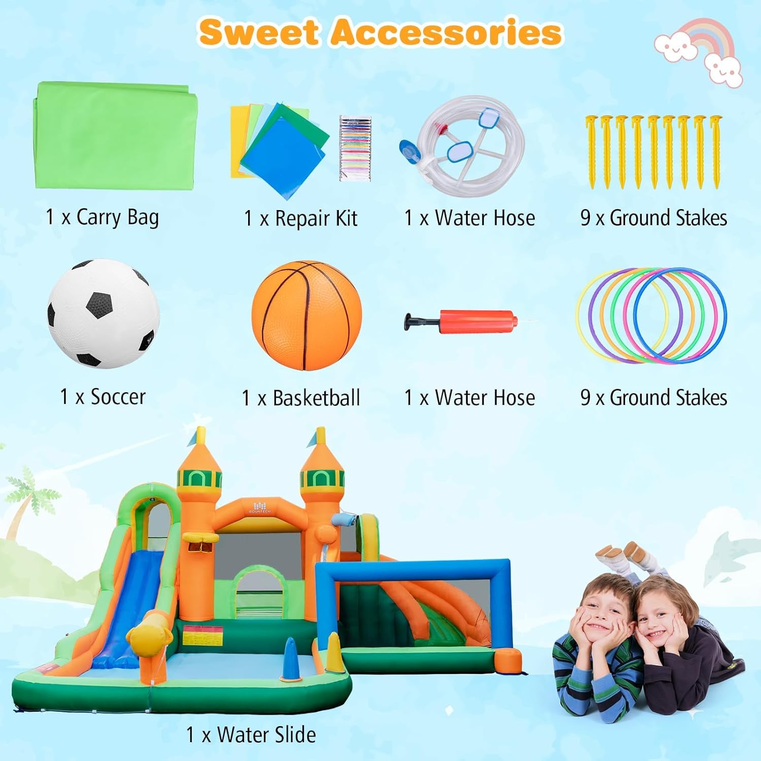 حديقة مائية قابلة للنفخ 9 في 1 - مراجعة Kids Outdoor Water Park وسعره